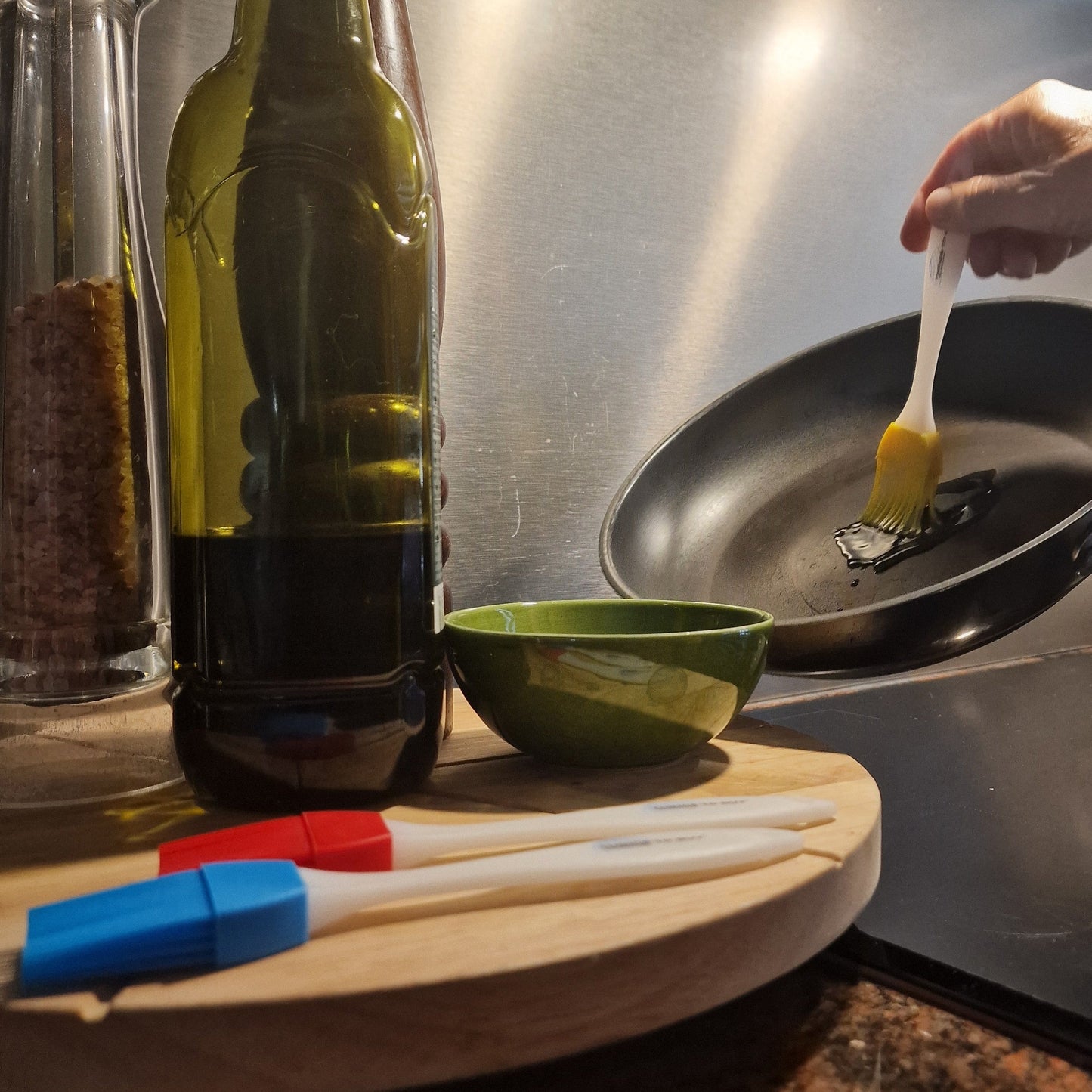 Siliconen bakkwast – 17 cm – 3 kleuren – afneembare kop – hittebestendig & BPA - vrij - voor Sinterklaas en Kerst