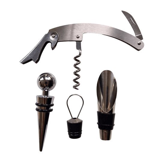 Perfect voor wijnliefhebbers – 4 - delige wijnaccessoireset in elegante zwarte box - THINGS - TO - BUY