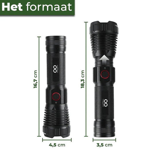 Ultrakrachtige oplaadbare LED Zaklamp – 2000 Lumen – Waterdicht IP - 66 - THINGS - TO - BUY - voor Sinterklaas en Kerst