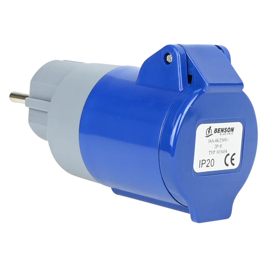 CEE naar Schuko adapter 16A IP20 – 230V verloopstekker
