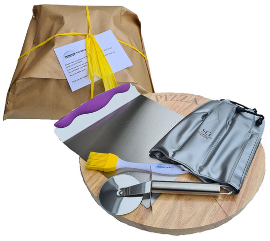 Cadeaupakket Pizza – pizzabord, snijder, schep, wijnkoeler & bakkwast - THINGS - TO - BUY - voor Sinterklaas en Kerst