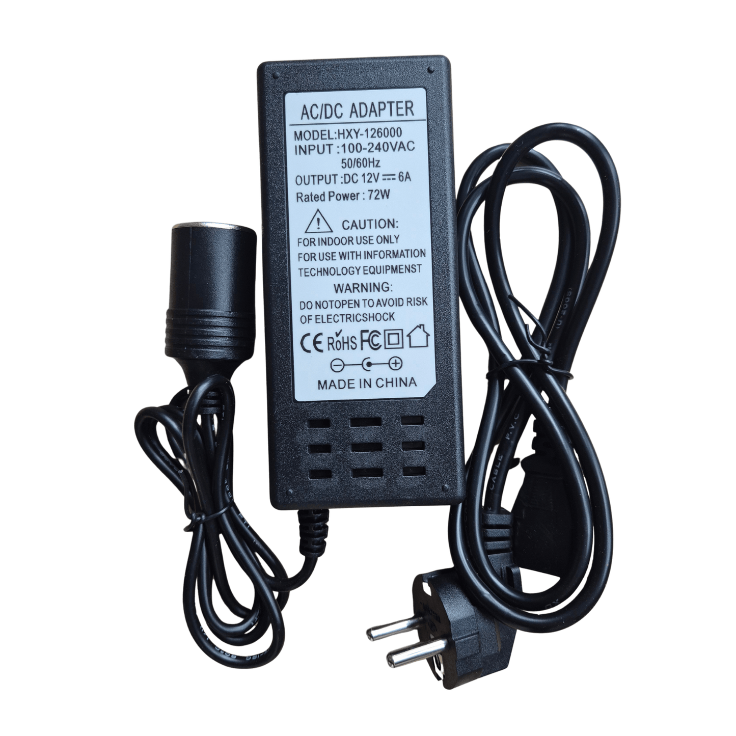 Omvormer 220V naar 12V – 6A (72W)