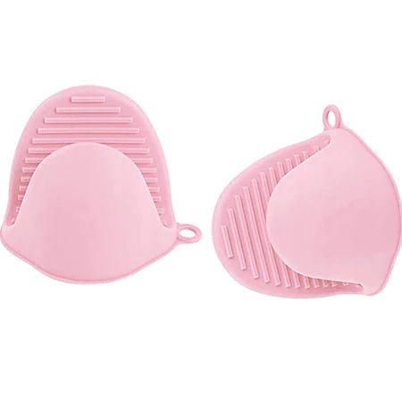 Compacte siliconen ovenhandschoen met antislip – hittebestendig roze (2 stuks) - THINGS - TO - BUY