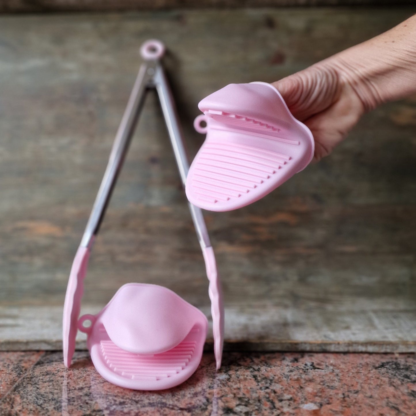 Compacte siliconen ovenhandschoen met antislip – hittebestendig roze (2 stuks) - THINGS - TO - BUY