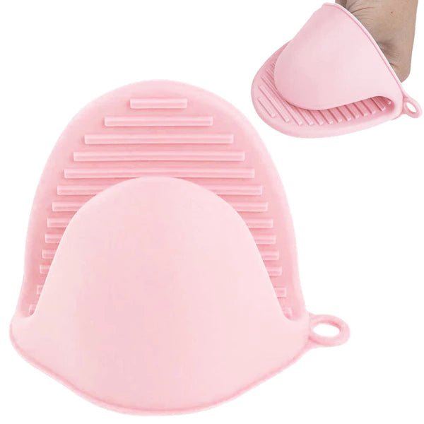 Compacte siliconen ovenhandschoen met antislip – hittebestendig roze (2 stuks) - THINGS - TO - BUY