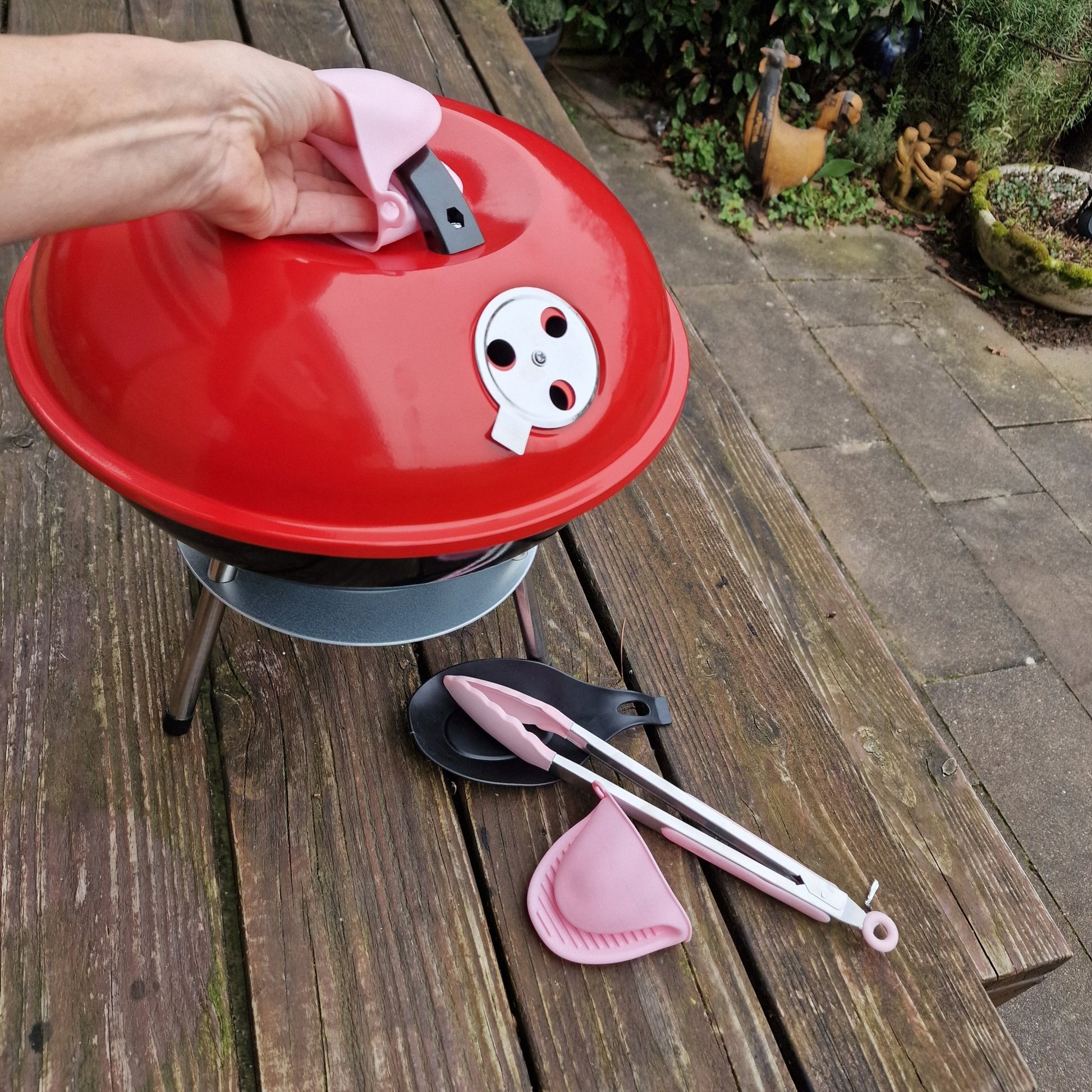 Compacte siliconen ovenhandschoen met antislip – hittebestendig roze (2 stuks) - THINGS - TO - BUY