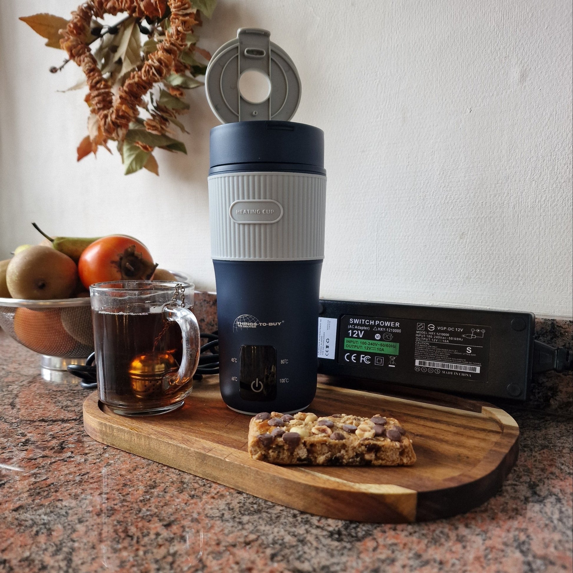 Elektrische waterkoker thermosbeker 12V/24V + 10A omvormer – verwarmt tot 100°C - THINGS - TO - BUY