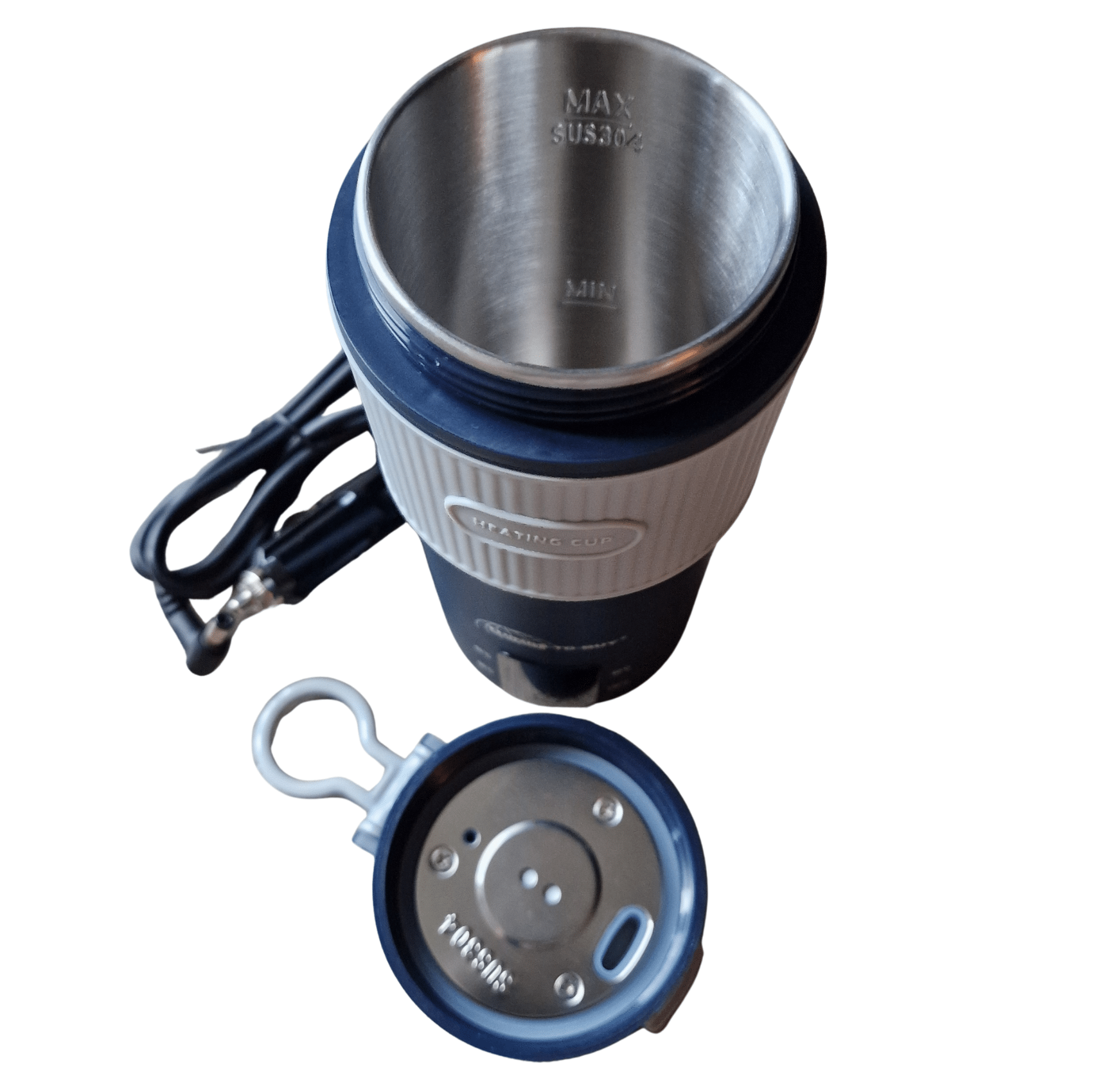 Elektrische waterkoker thermosbeker 12V/24V + 10A omvormer – verwarmt tot 100°C - THINGS - TO - BUY