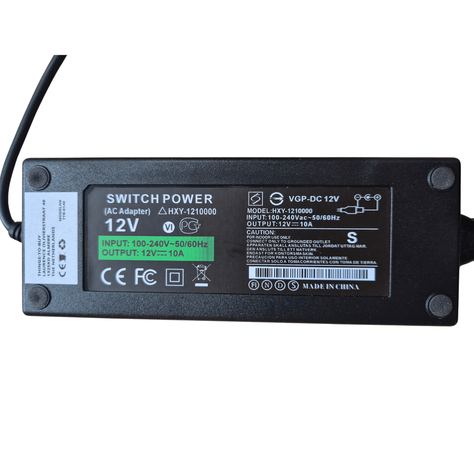 Omvormer 220V naar 12V – 10A (120W)