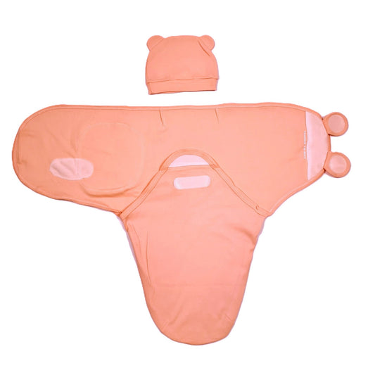 Inbakerdoek Met Muts ROZE, 0 - 3 Maanden - THINGS - TO - BUY