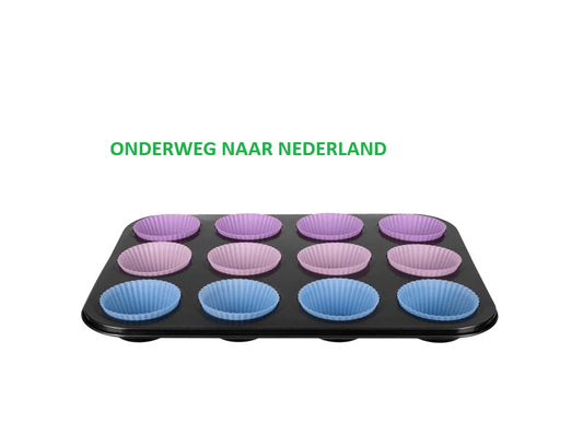 Muffinbakvorm met 12 siliconen vormpjes