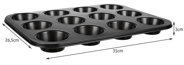 Muffinbakvorm met 12 siliconen vormpjes