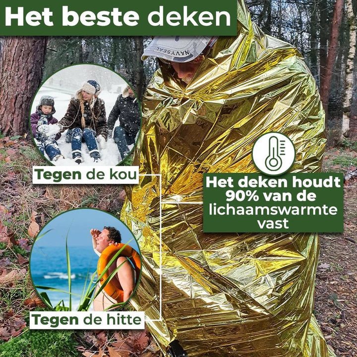 Nooddeken – Extra Groot (160x210 cm) – 4 stuks – Beschermt tegen onderkoeling & oververhitting - THINGS - TO - BUY