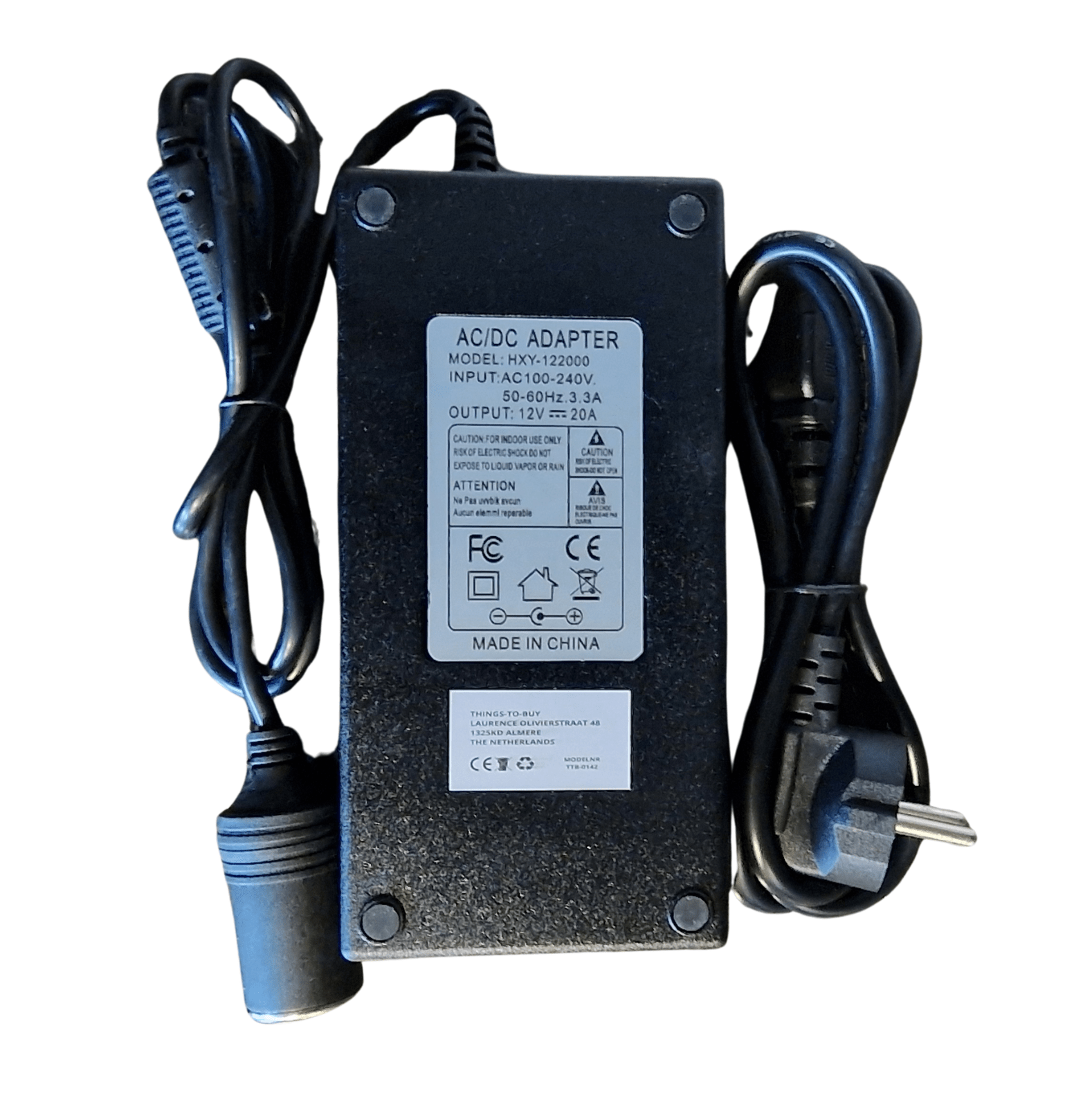 Omvormer 220V naar 12V 20A – 240 Watt Adapter voor professioneel gebruik - THINGS-TO-BUY