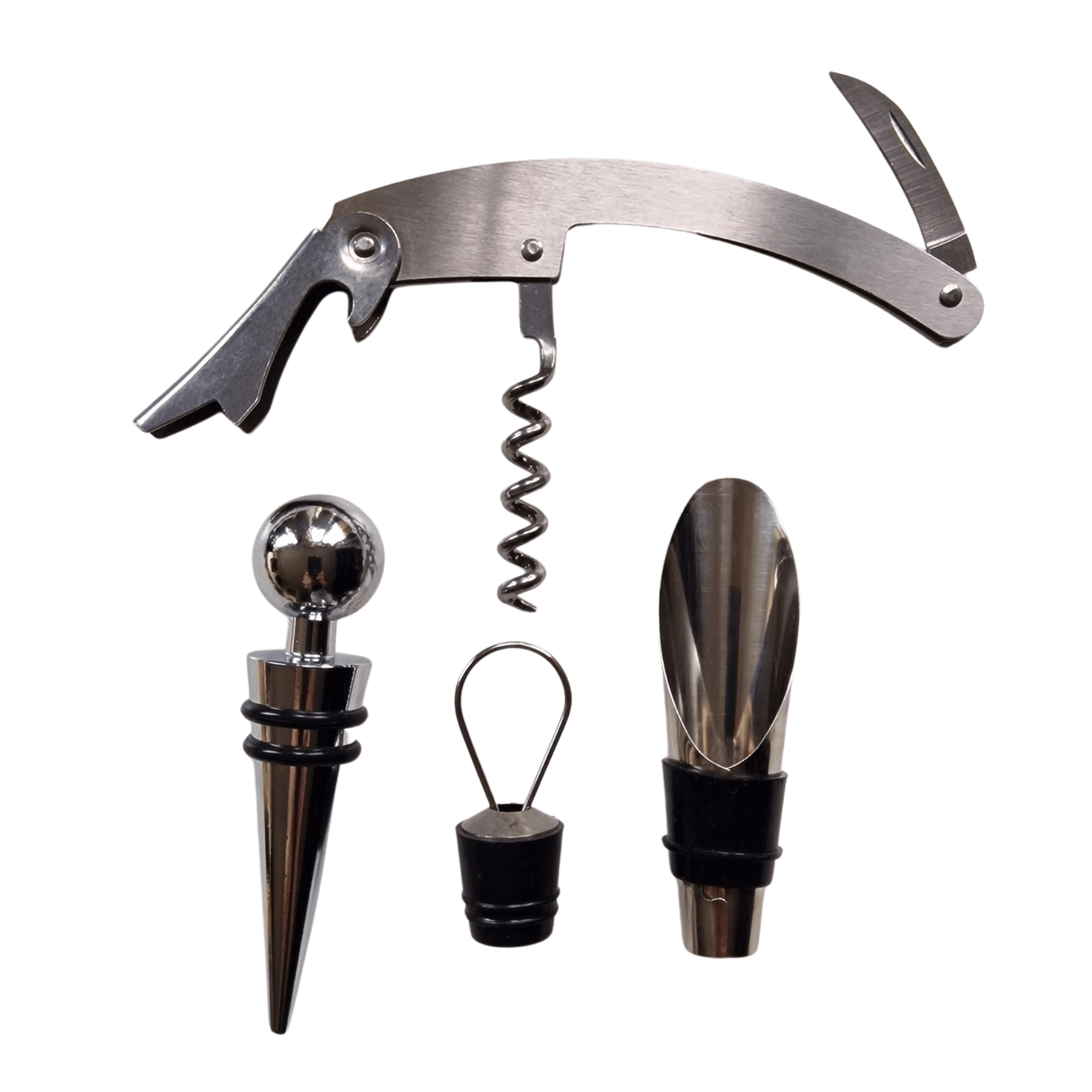 Perfect voor wijnliefhebbers – 4 - delige wijnaccessoireset in elegante zwarte box - THINGS - TO - BUY