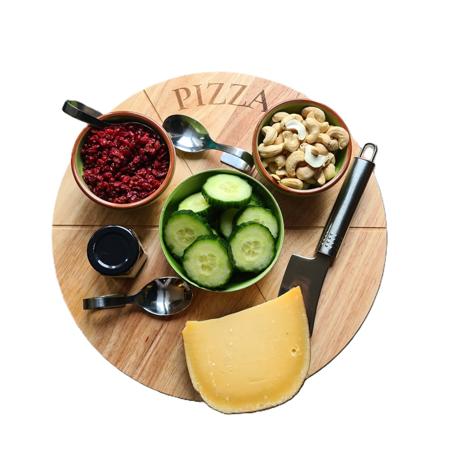 Pizza Draaiplateau Ø 33 CM Met RVS Pizzasnijder - THINGS - TO - BUY
