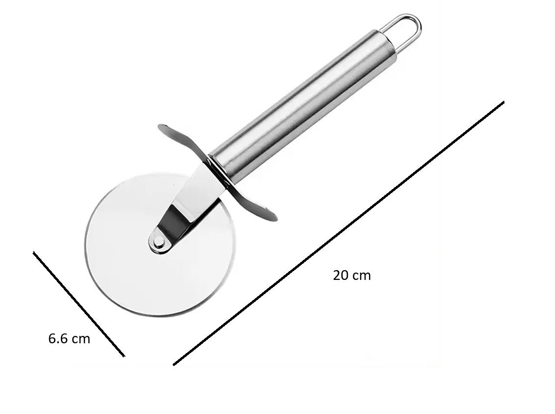 RVS pizzasnijder 20 cm met snijwiel Ø6,6 cm – roestvrij staal - THINGS - TO - BUY