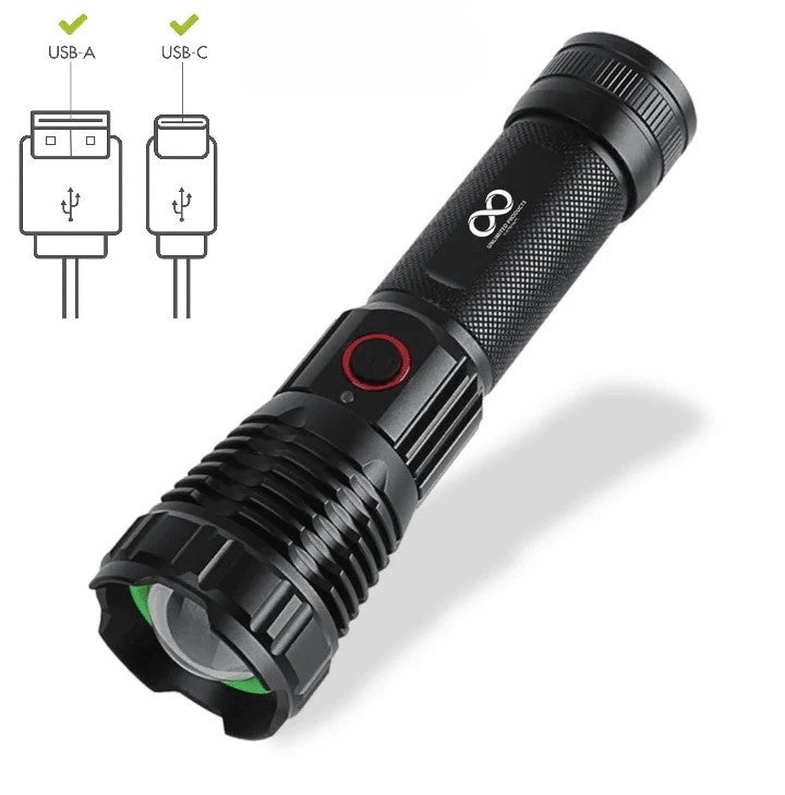 Ultrakrachtige oplaadbare LED Zaklamp – 2000 Lumen – Waterdicht IP - 66 - THINGS - TO - BUY